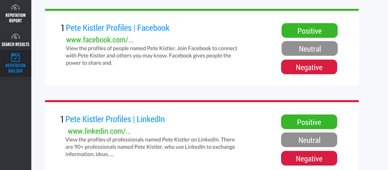 Scanning Your Personal Brand With The IKnowYou Software Personal branding scan screenshot